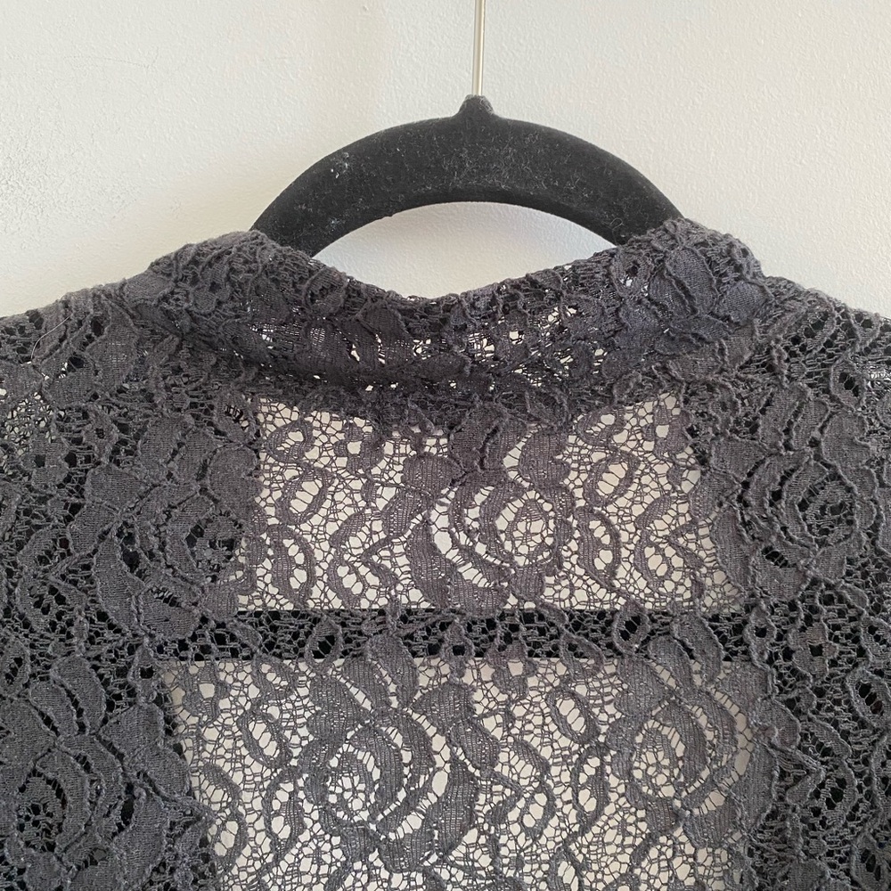 Notations Black Lace Open Cardigan Size Petite Large - Picture 4 of 4